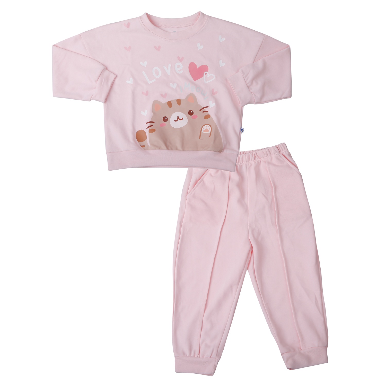 Bộ đồ bé gái Kidsplaza in love mèo HN25D (Hồng) hình 1