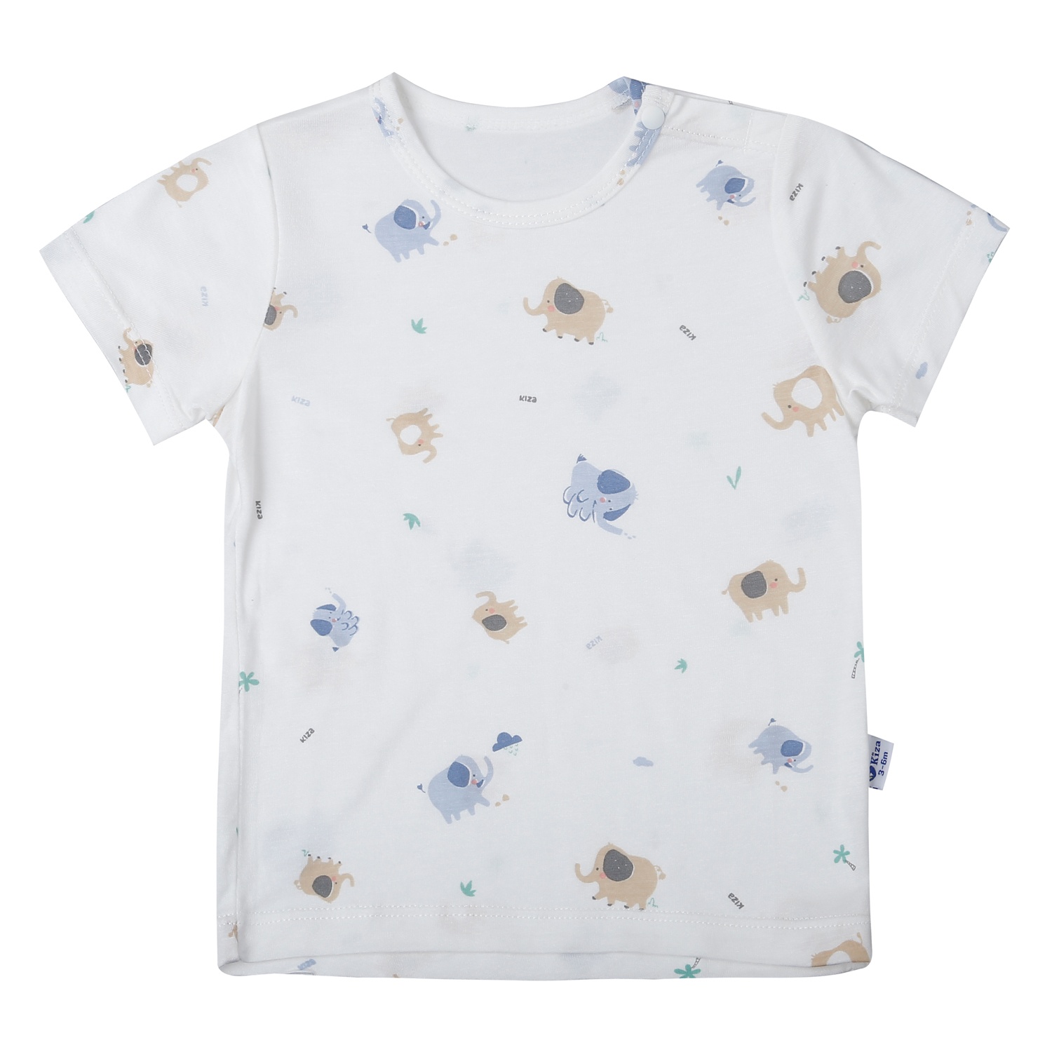 Bộ quần áo cộc cài vai Kiza in voi BA25H (Trắng) hình 2