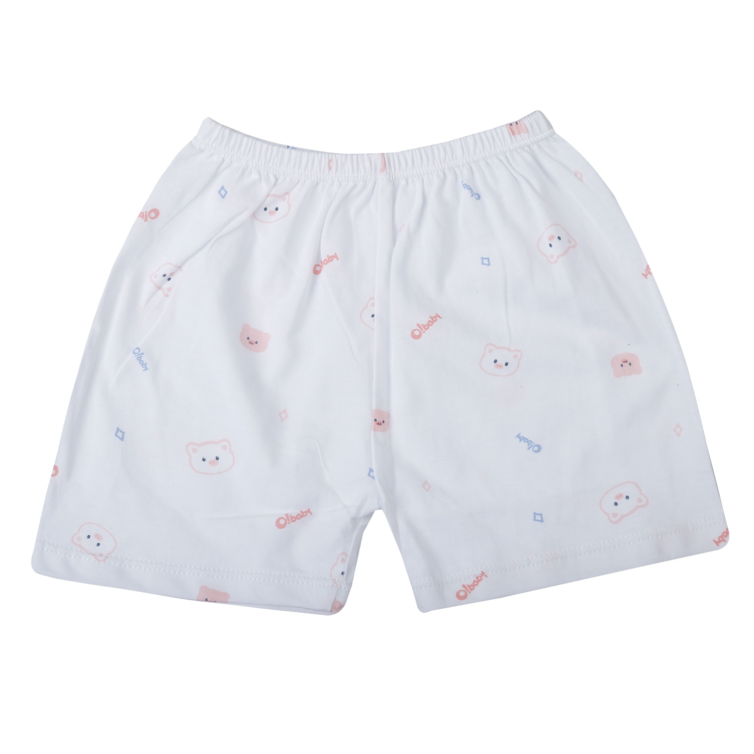  Bộ quần áo cộc tay cài giữa O!Baby in heo DN25 (Trắng) hình 4
