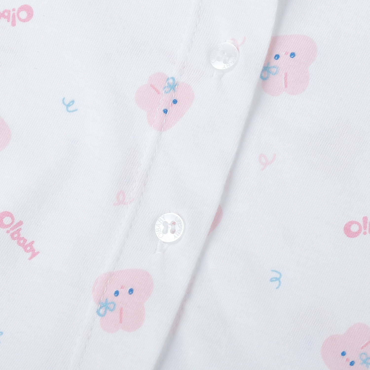 Bộ quần áo cộc tay cài giữa O!Baby in thỏ DN25 (Trắng) hình 3