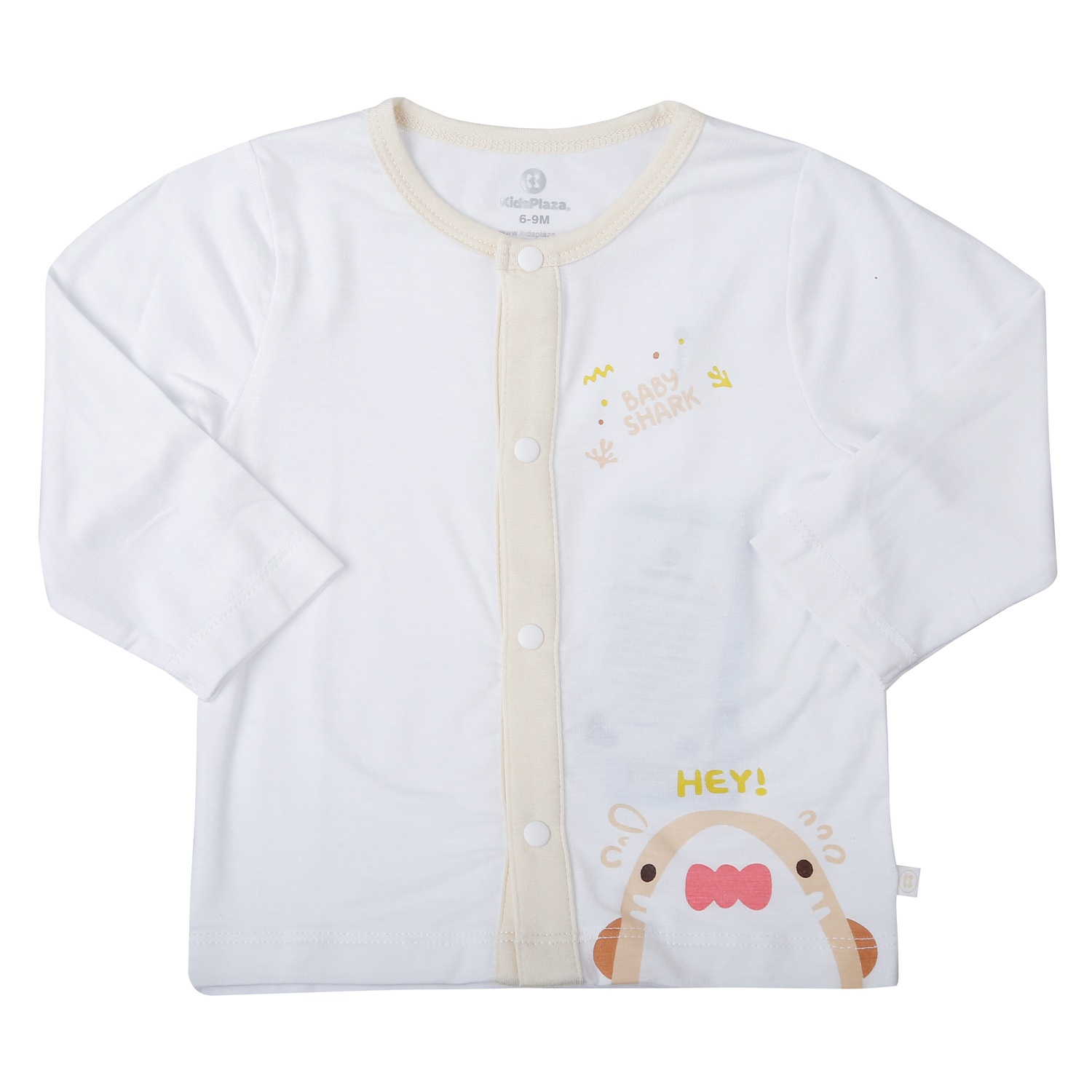 Bộ quần áo dài cài giữa KidsPlaza in cá TT25H (Trắng be)