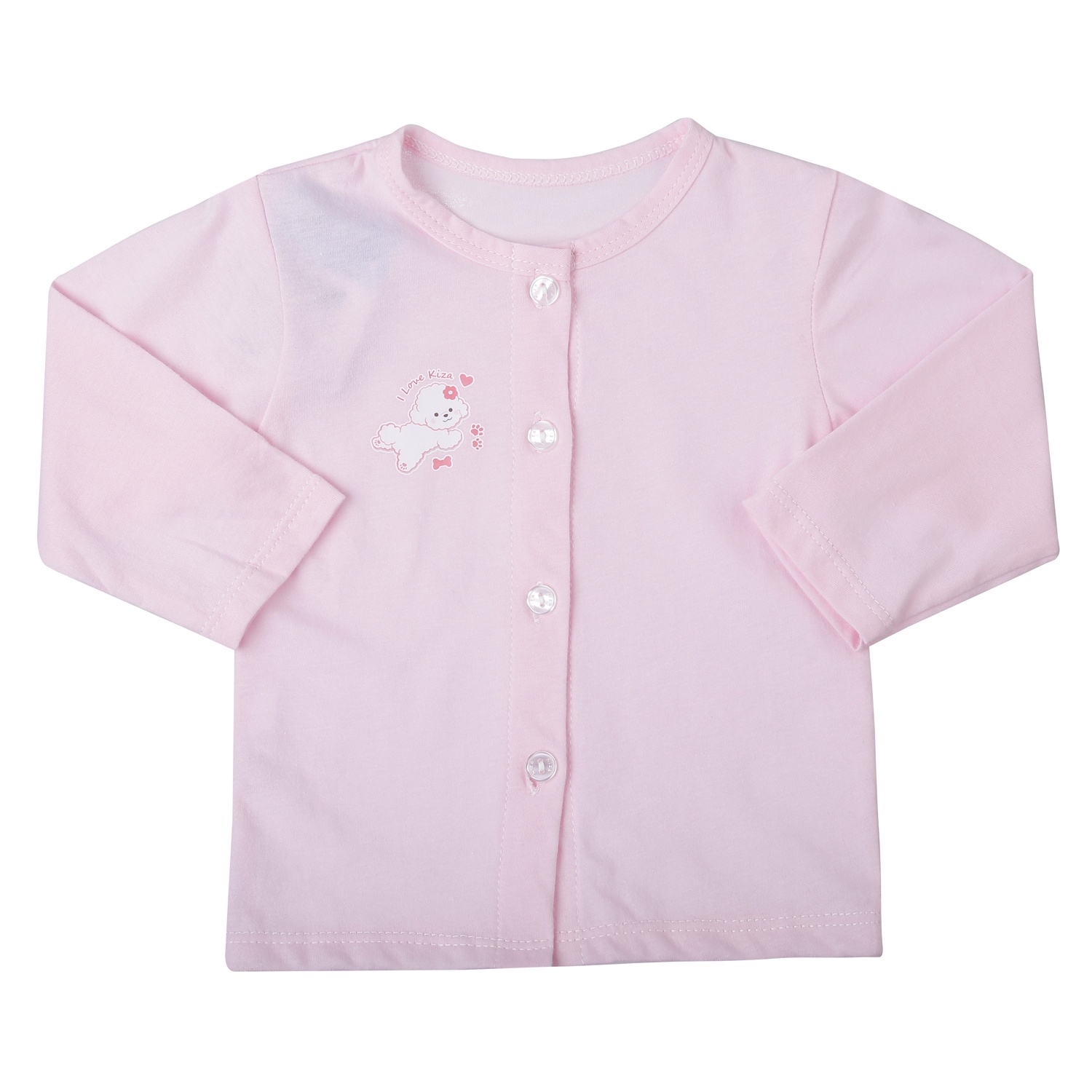 Bộ quần áo dài cài giữa Kiza in chó (Hồng) hình 2