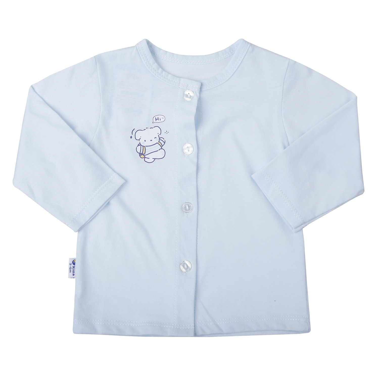 Bộ quần áo dài cài giữa Kiza in gấu (Xanh dương) hình 2