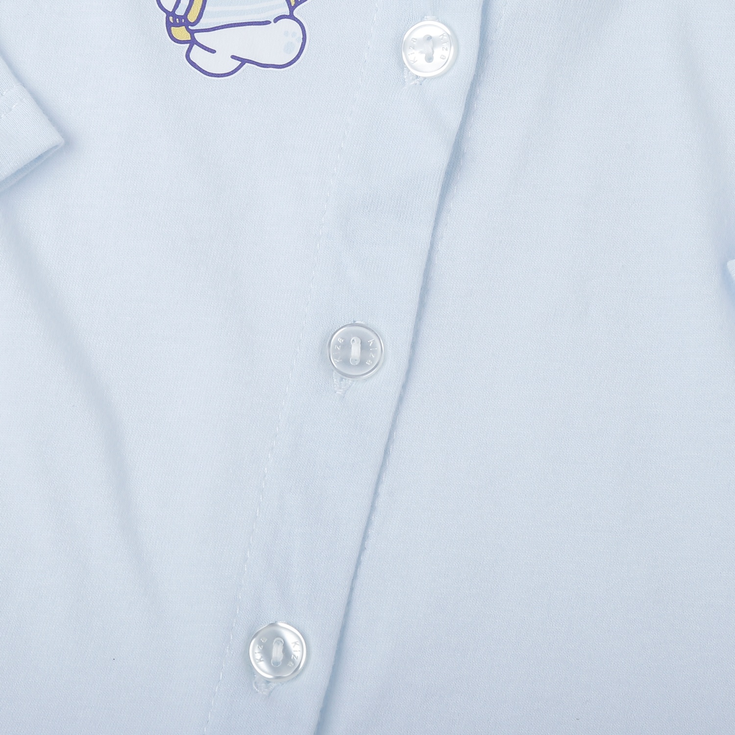 Bộ quần áo dài cài giữa Kiza in gấu (Xanh dương)