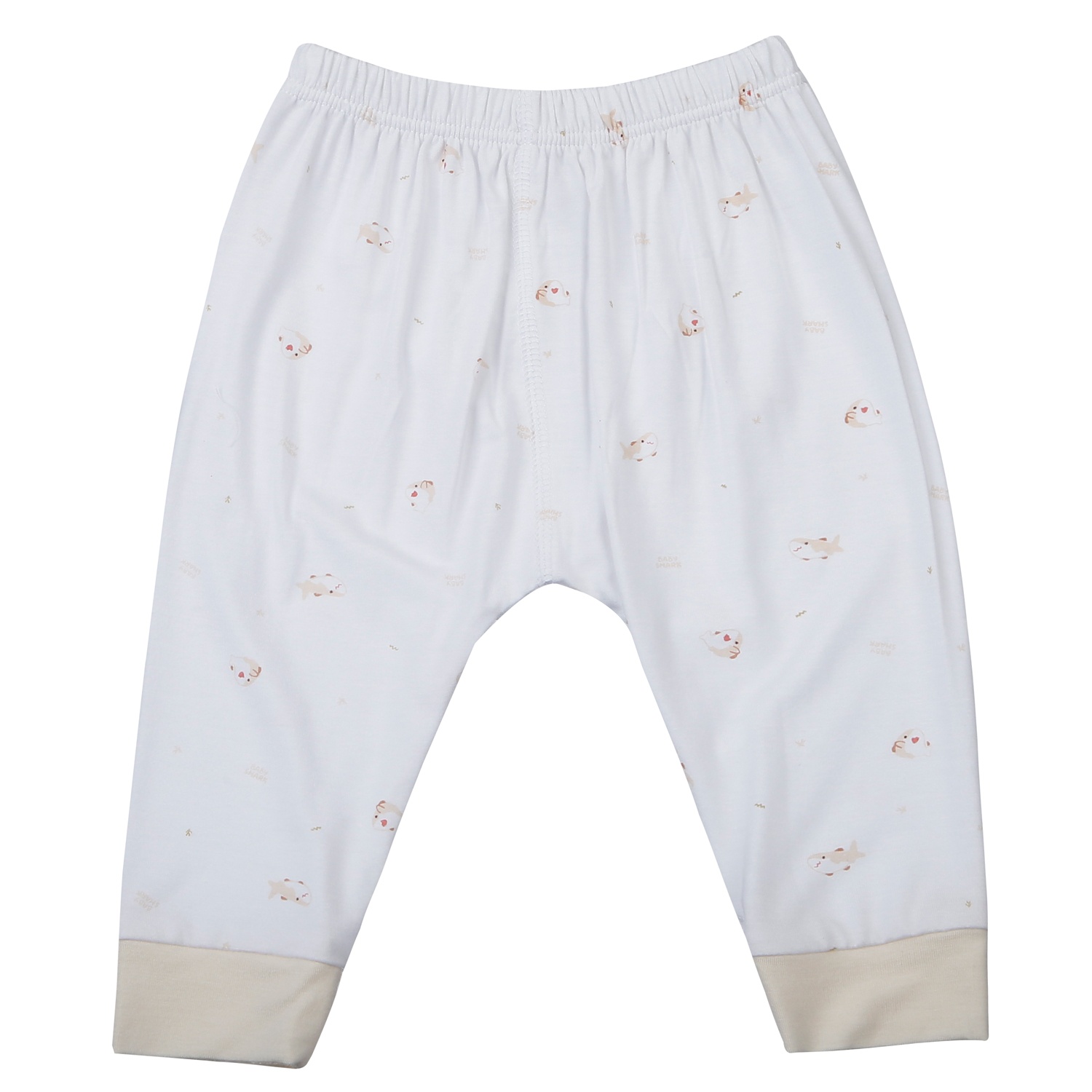 Bộ quần áo dài tay cài giữa KidsPlaza in cá TT25H (Trắng nâu)