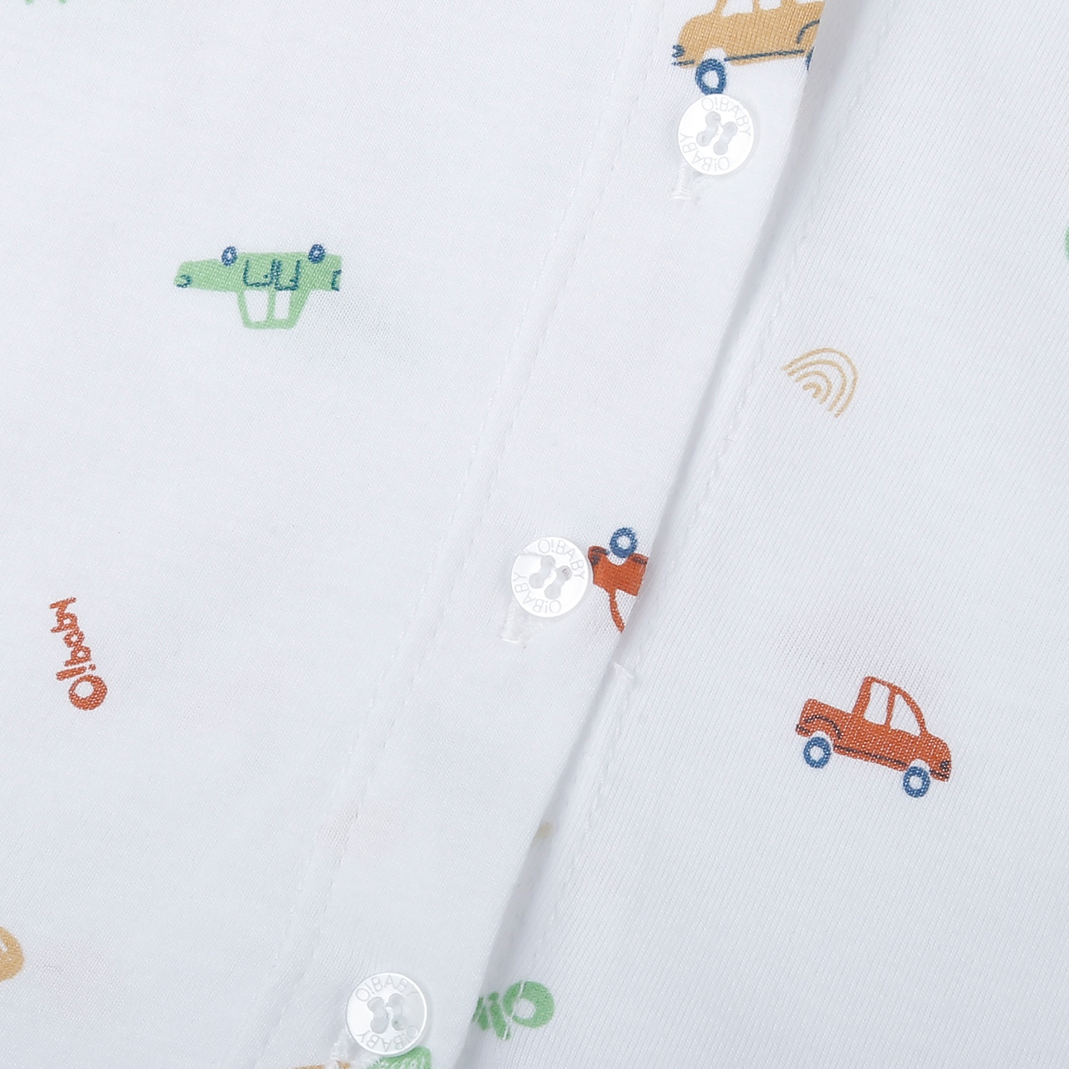 Bộ quần áo dài tay cài giữa O!Baby in oto DN25 (Trắng) hình 3