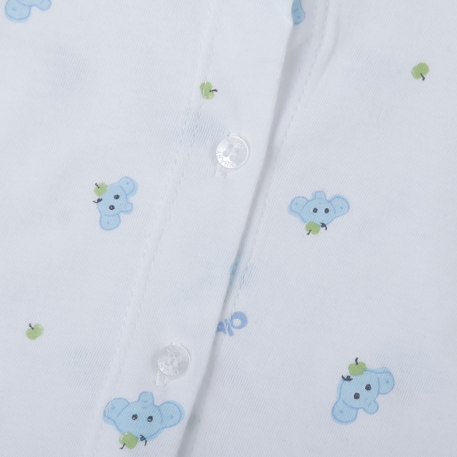 Bộ quần áo dài tay cài giữa O!Baby in voi DN25 (Trắng) hình 3