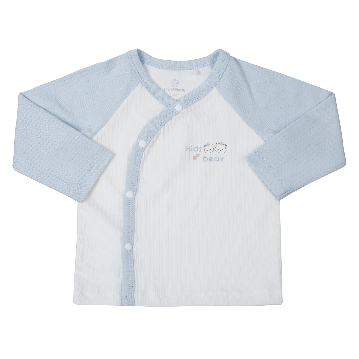 Bộ quần áo dài tay cài lệch KidsPlaza kẻ tăm ND25T (Trắng xanh)