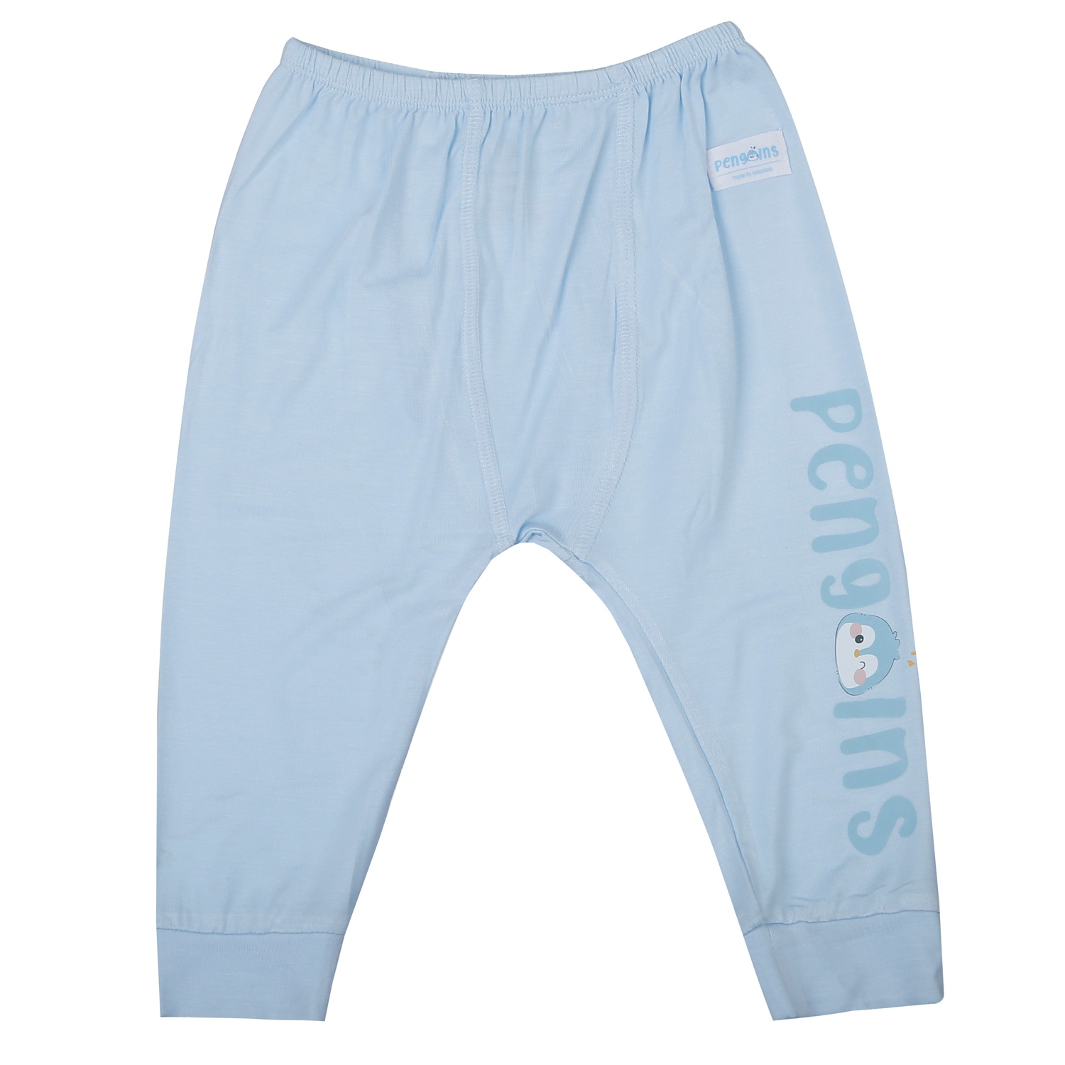 Bộ quần áo dài tay cài vai KidsPlaza Modal in chim cánh cụt M25T (Trắng xanh) hình 4