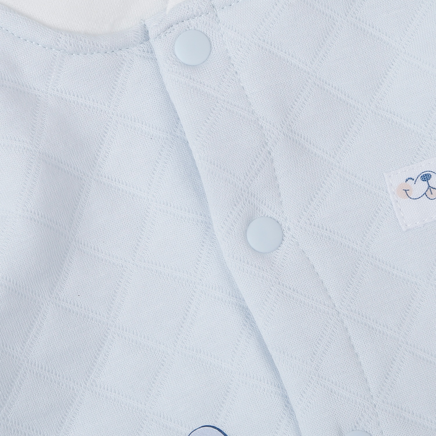 Bộ quần áo dài tay trần bông cài giữa KidsPlaza M25D (Xanh)