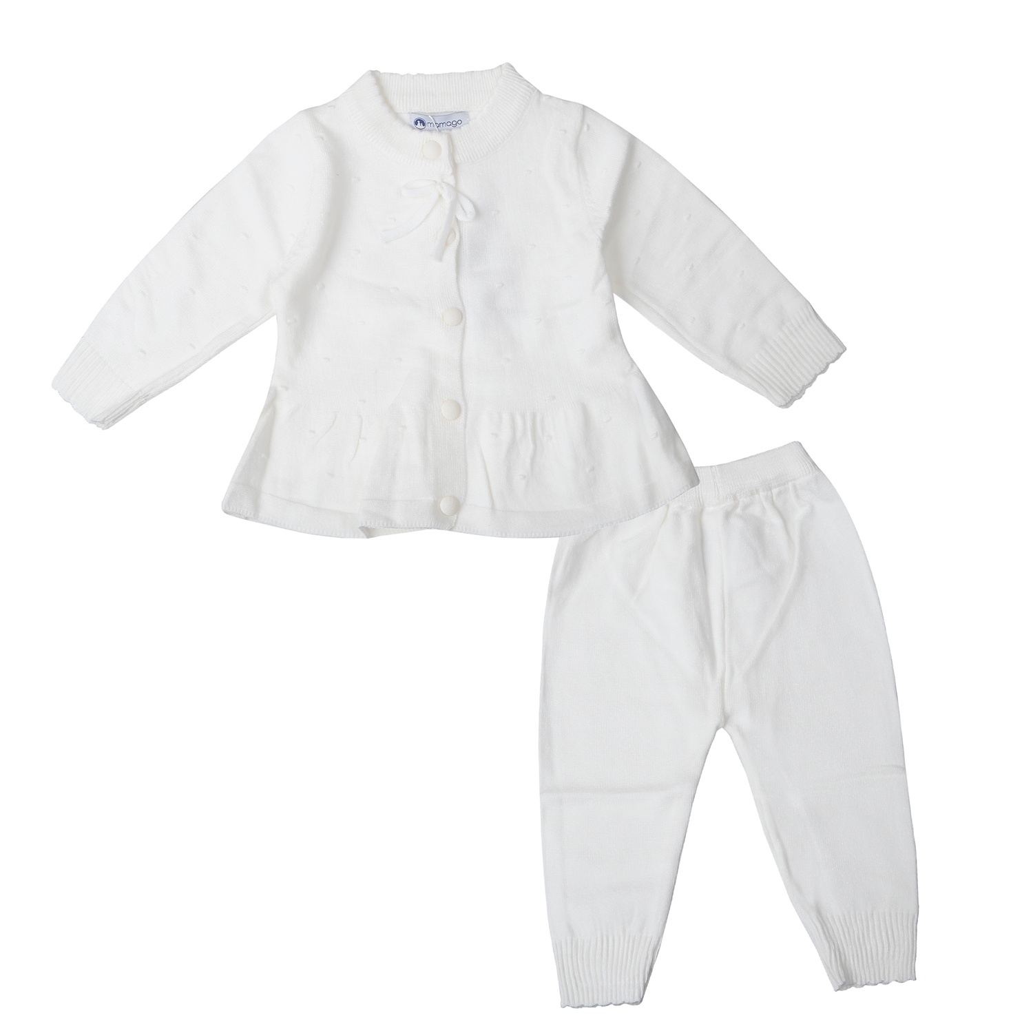 Áo len gile sơ sinh Mamago ND19 (Hồng đậm) Bộ quần áo len bé gái Mamago cài nơ 25M-QA04 (Trắng)