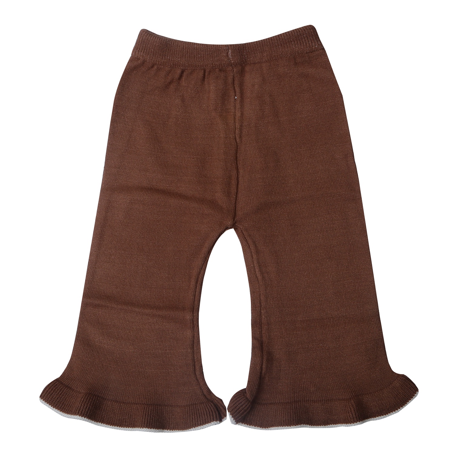 Bộ quần áo len bé gái Mamago đính nơ 25M-QA03 (Trắng nâu)