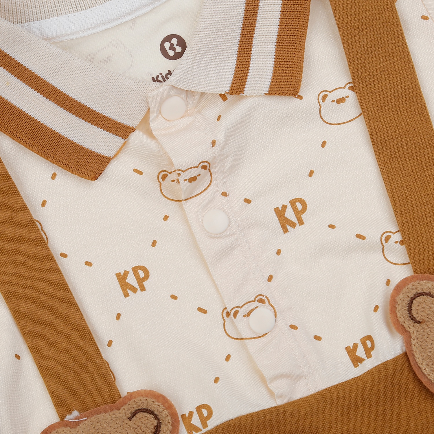 Body cộc bé trai KidsPlaza 2 dây gấu nâu HN25H (Nâu) hình 2