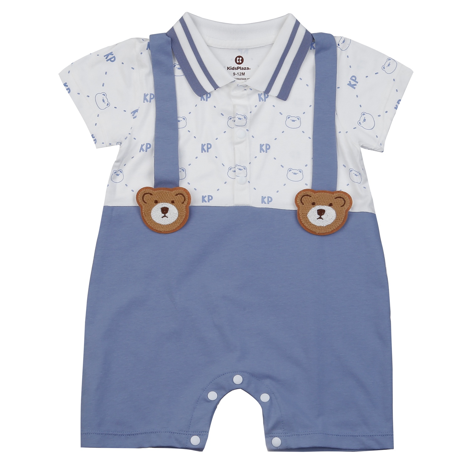 Body cộc bé trai KidsPlaza 2 dây gấu nâu HN25H (Xanh)  hình 1