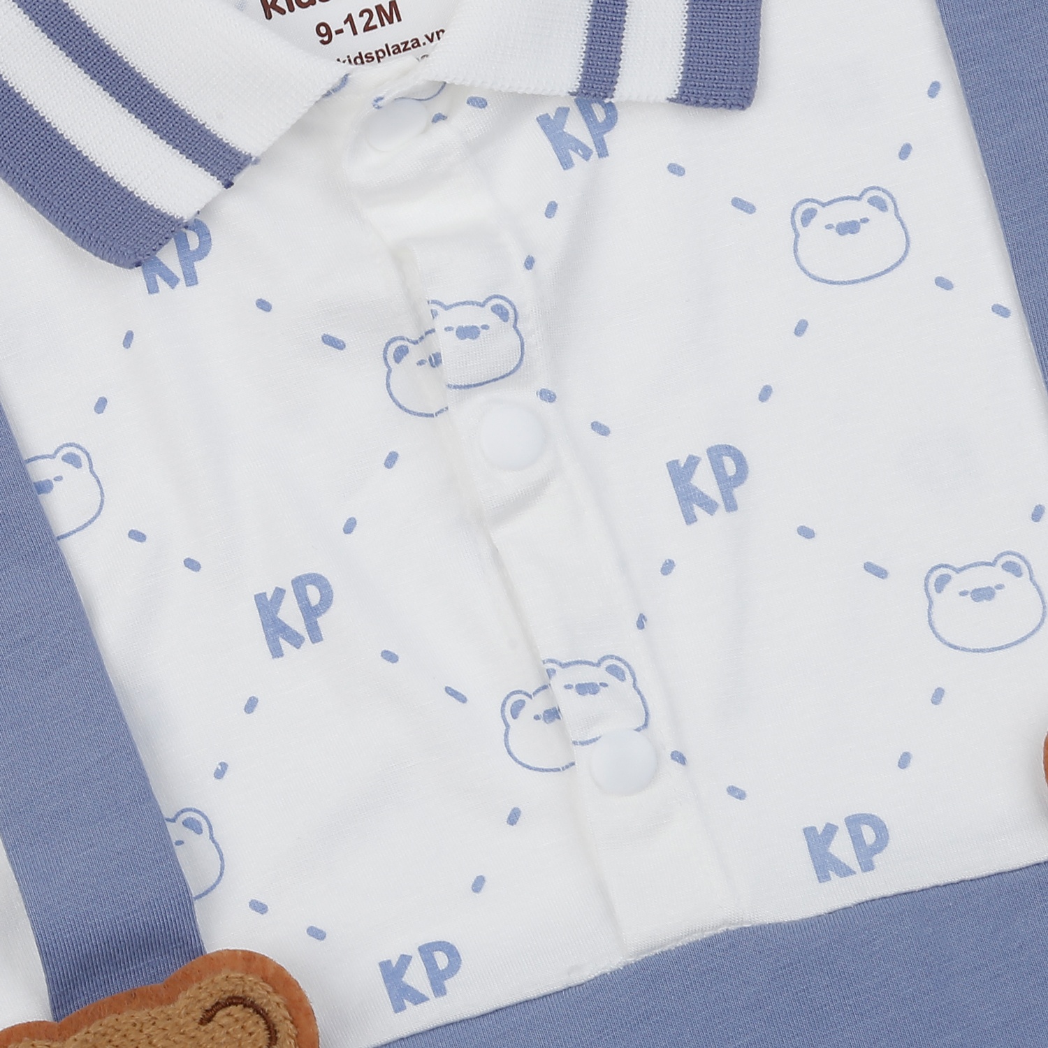Body cộc bé trai KidsPlaza 2 dây gấu nâu HN25H (Xanh)  hình 2