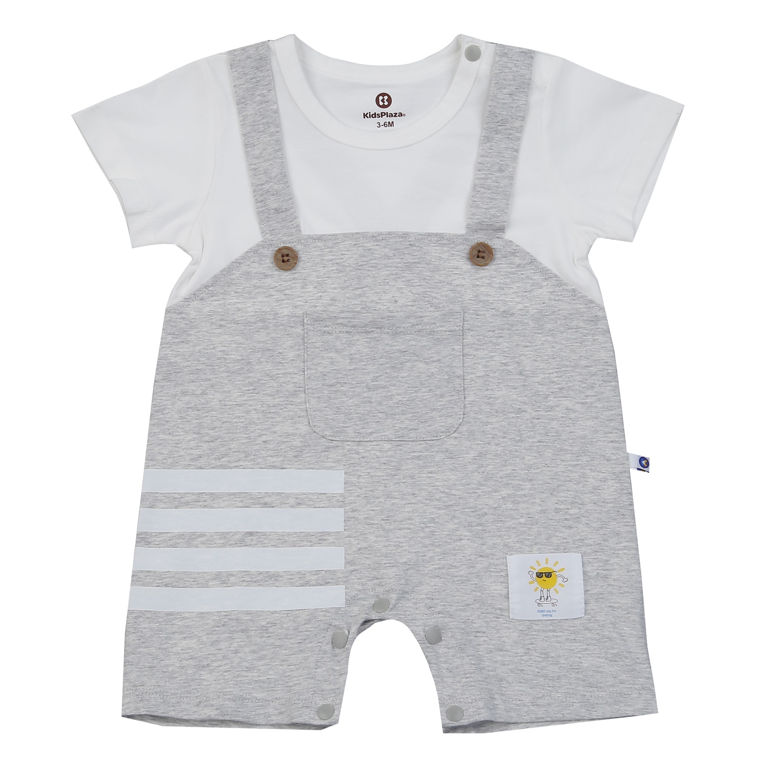 Body cộc bé trai KidsPlaza túi ngực HN25H (Xám) hình 1