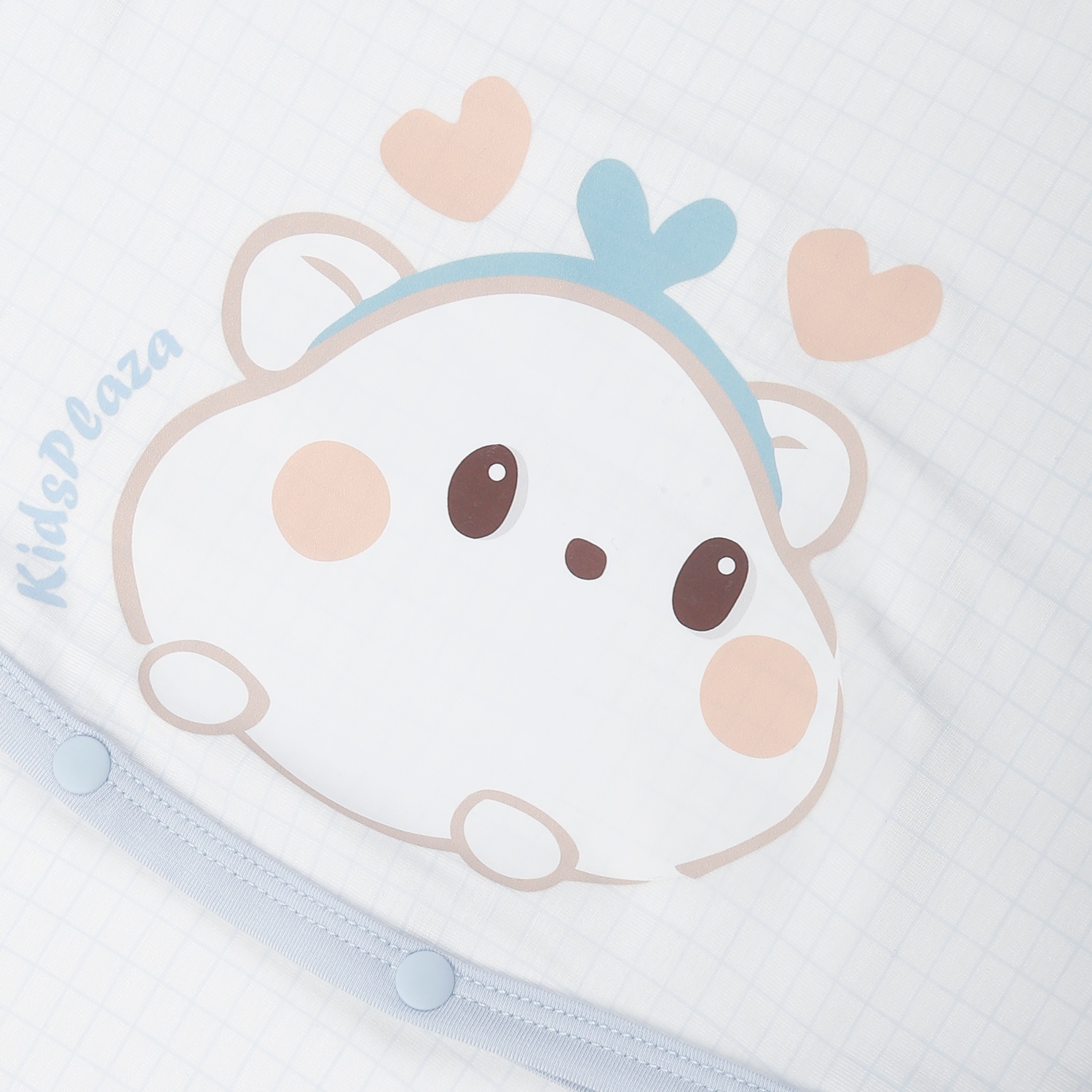 Body cộc tay cài lệch KidsPlaza in mouse M25H (Trắng kẻ xanh)