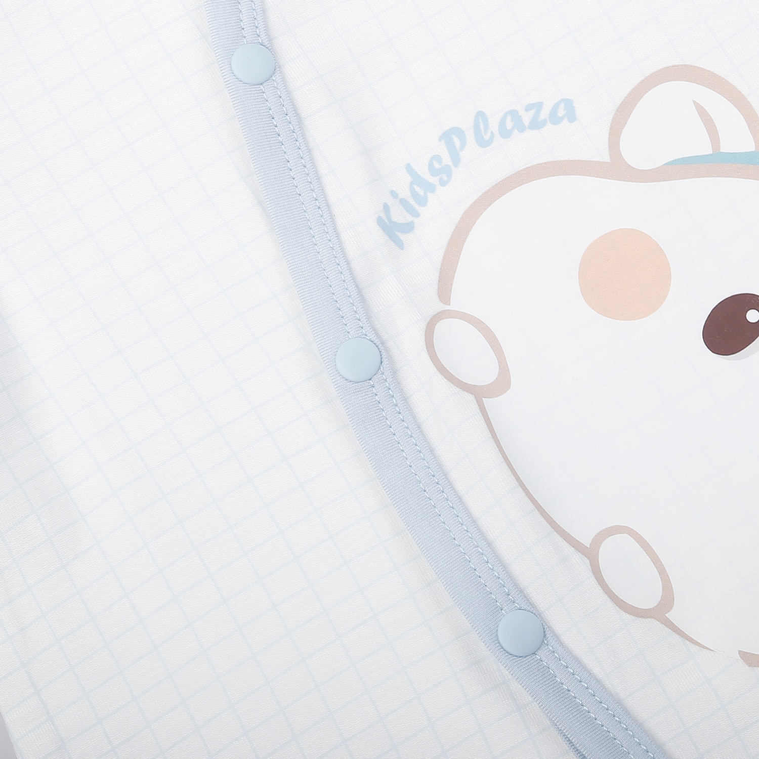 Body cộc tay cài lệch KidsPlaza in mouse M25H (Trắng kẻ xanh)