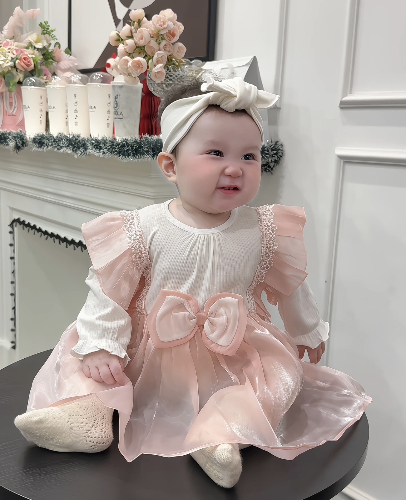 Set Body bé gái KidsPlaza nơ eo HN25T (Hồng)