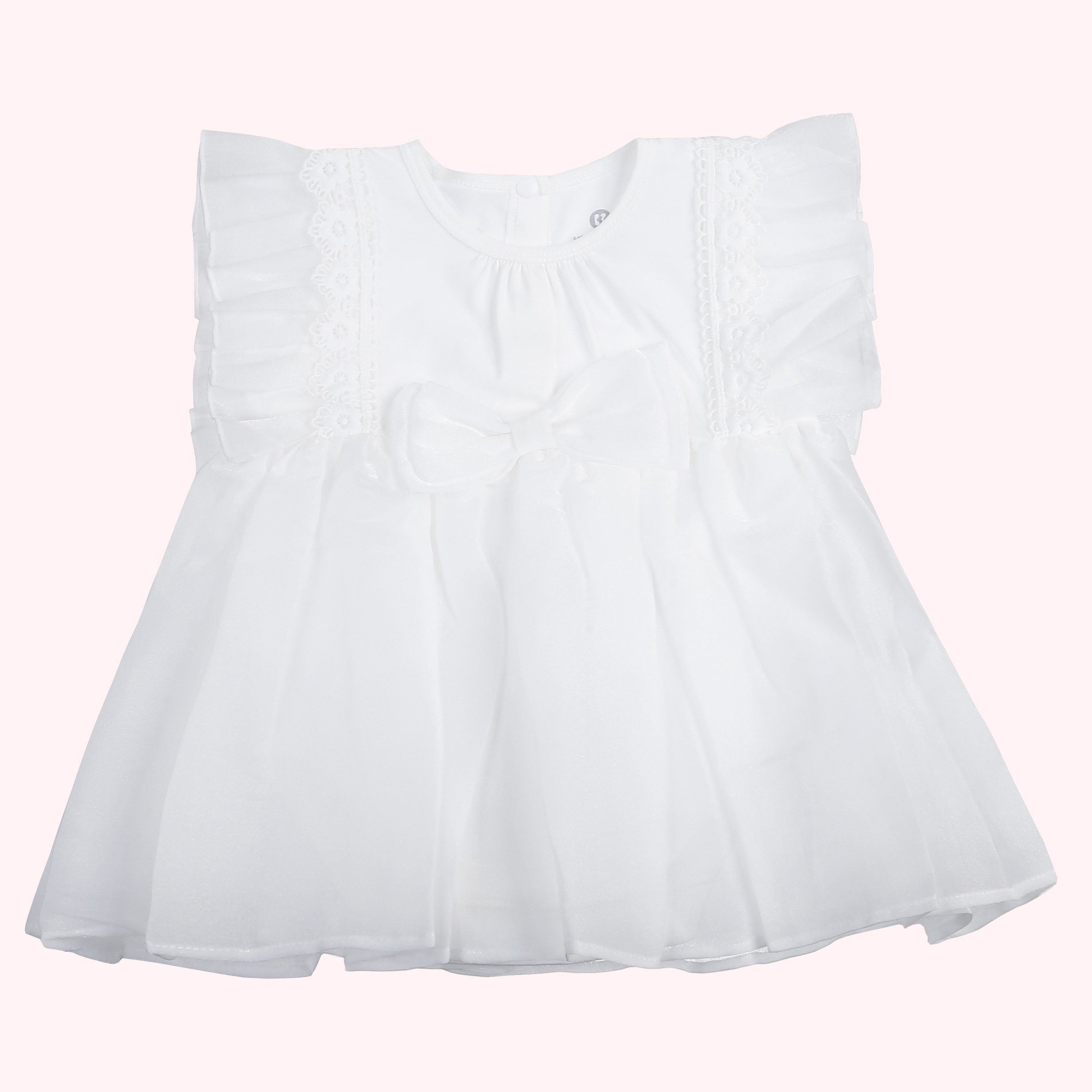 Set body bé gái KidsPlaza nơ ren HN25H (Trắng) 