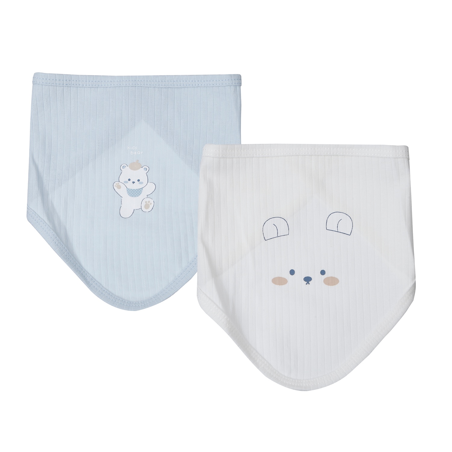 Set 2 yếm tam giác KidsPlaza kẻ tăm ND25T (Trắng xanh) hình 1