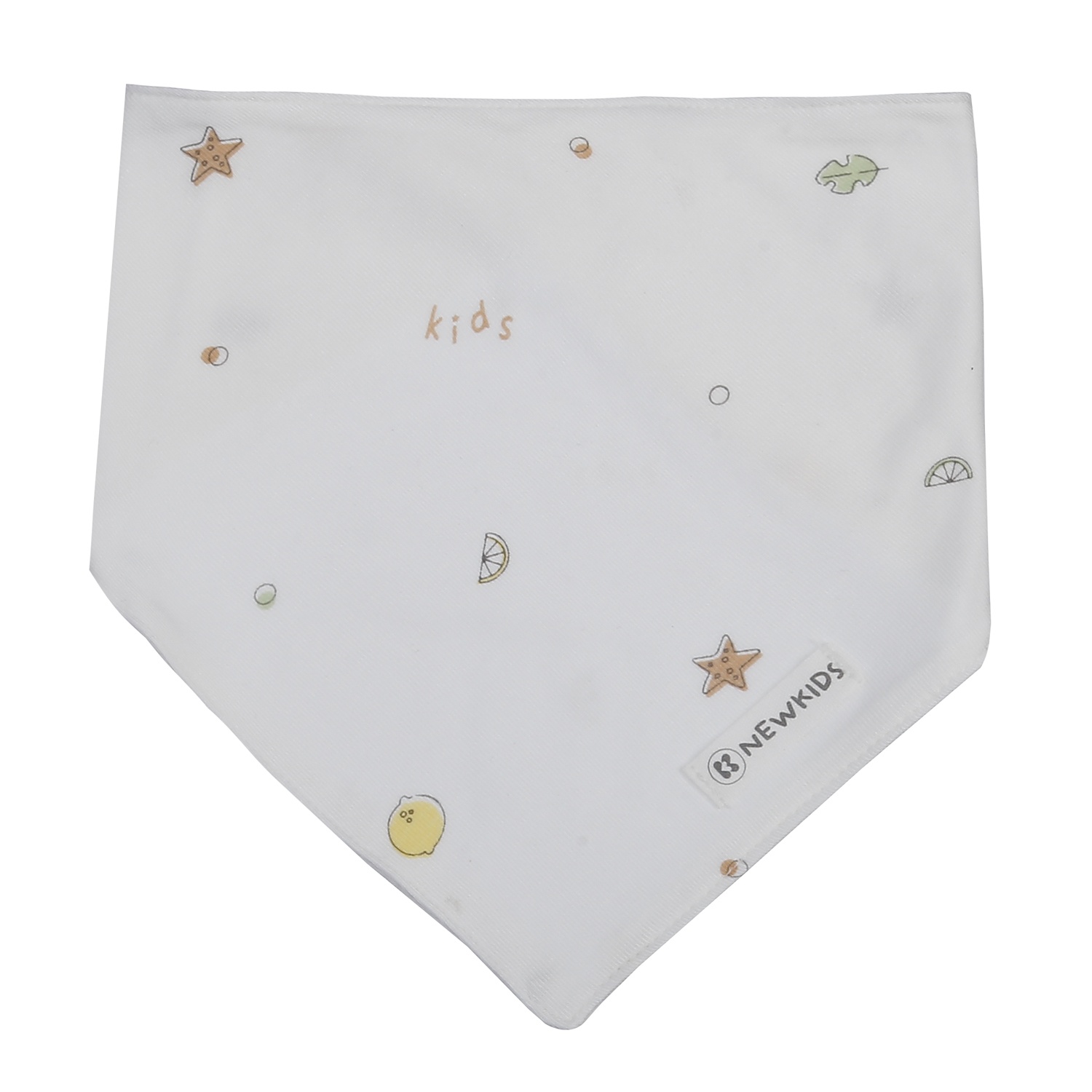 Set 2 yếm tam giác KidsPlaza Otis in chanh ND25T (Trắng xanh)