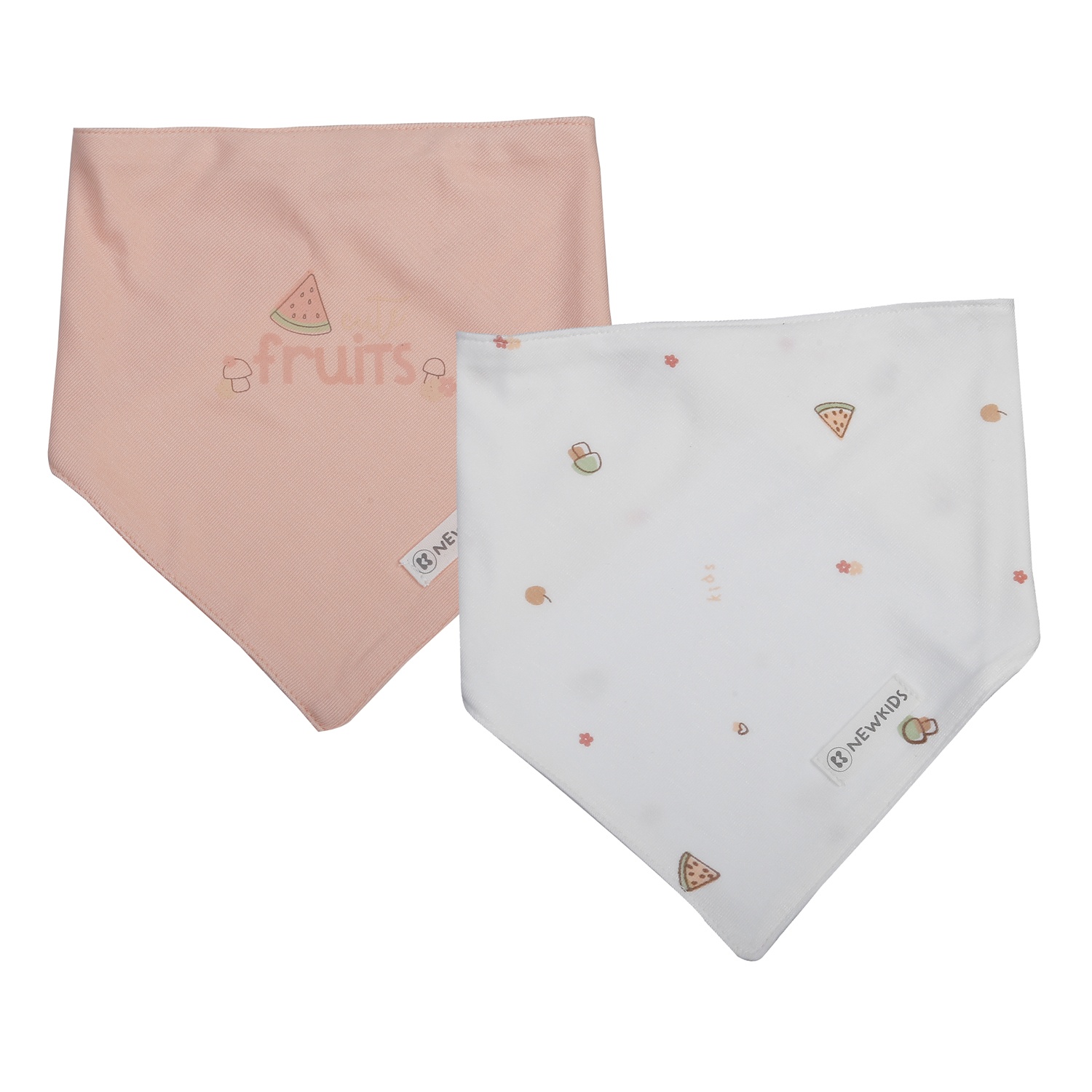 Set 2 yếm tam giác KidsPlaza Otis in dưa ND25T (Trắng hồng)