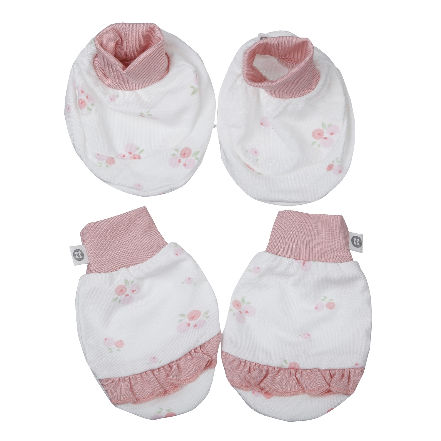 Set bao tay chân KidsPlaza Otis in hoa ND26H (Trắng hồng) hình 1