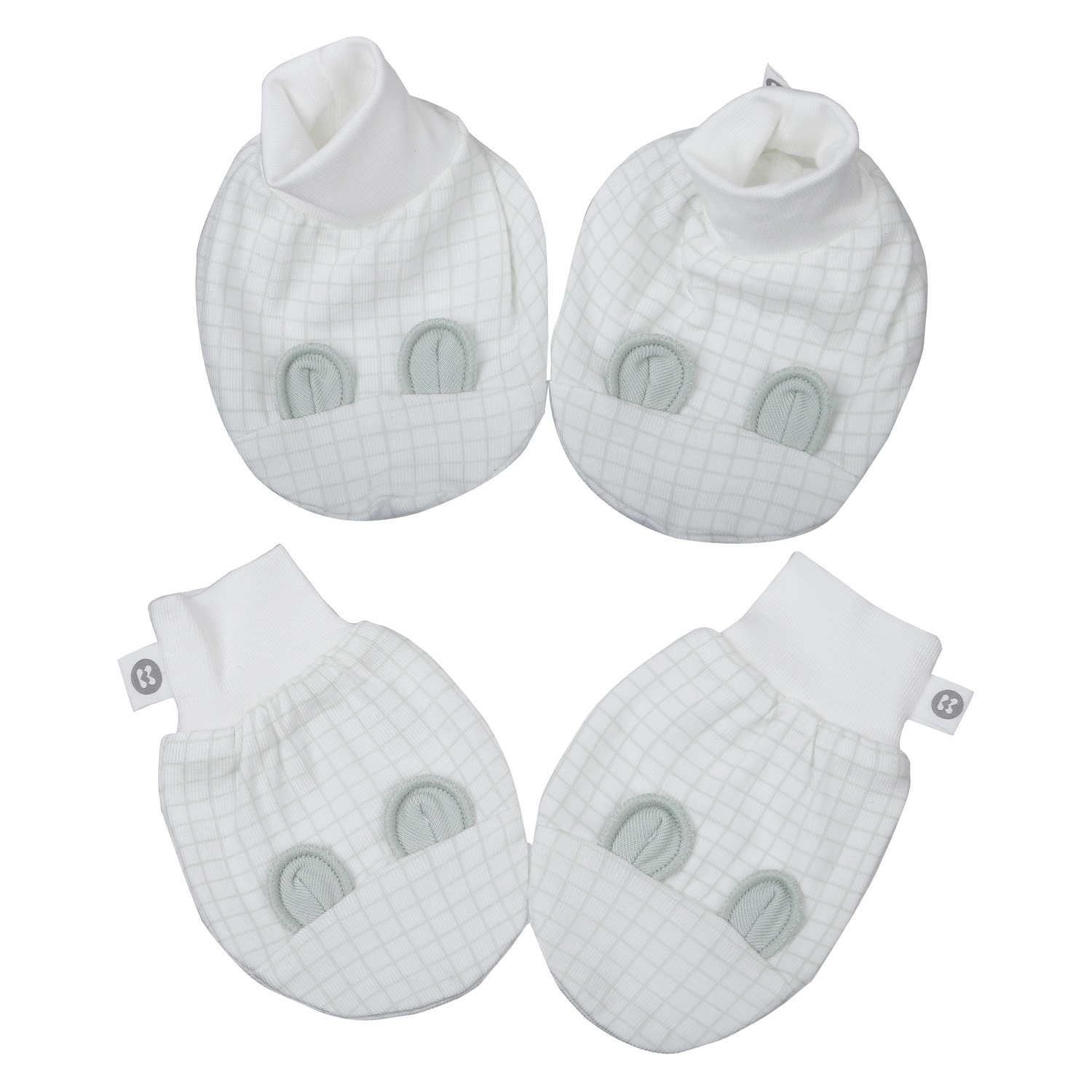 Set bao tay chân KidsPlaza Otis kẻ ô ND26H (Xanh) hình 1