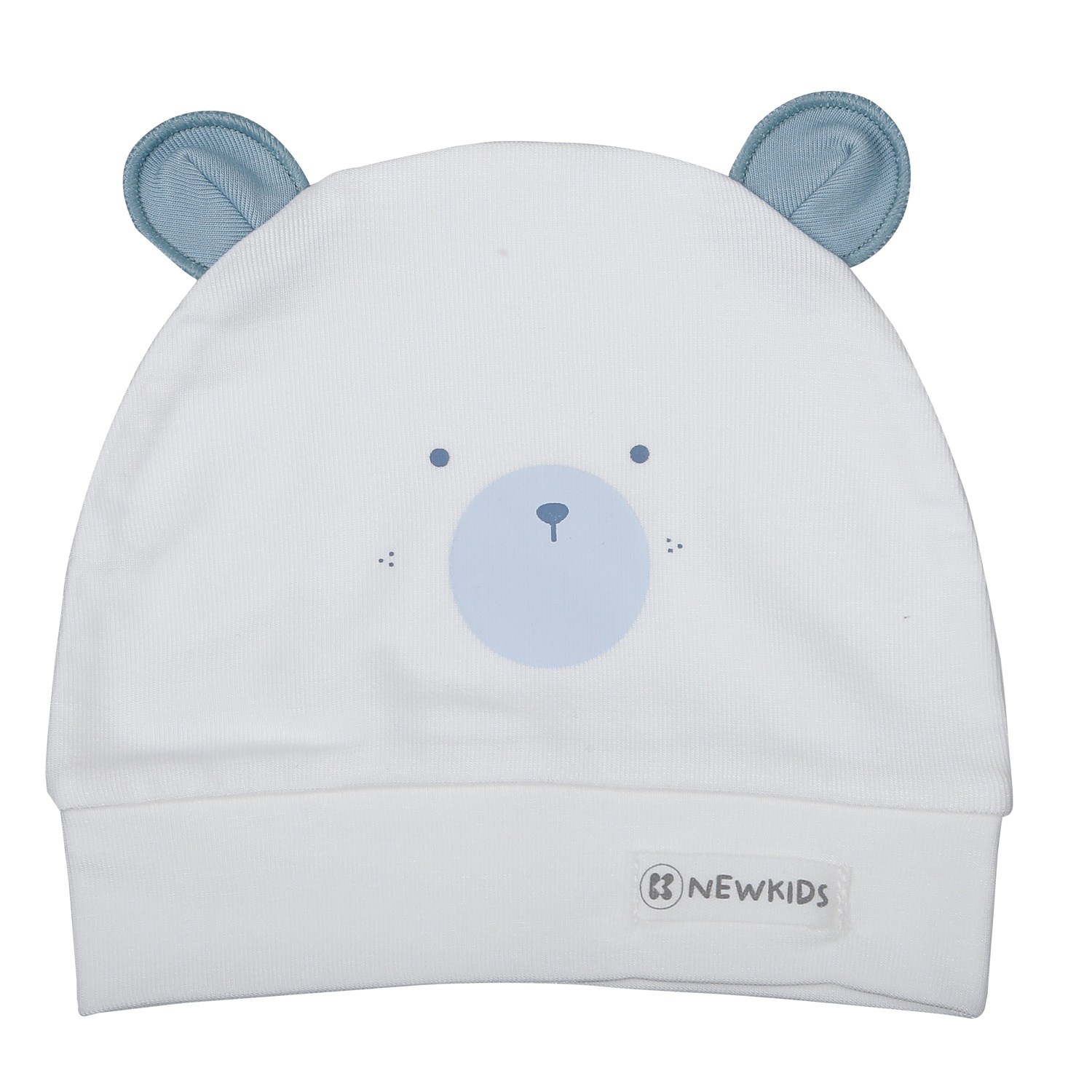 Mũ sơ sinh KidsPlaza in gấu Otis ND26H (Trắng xanh) hình 1