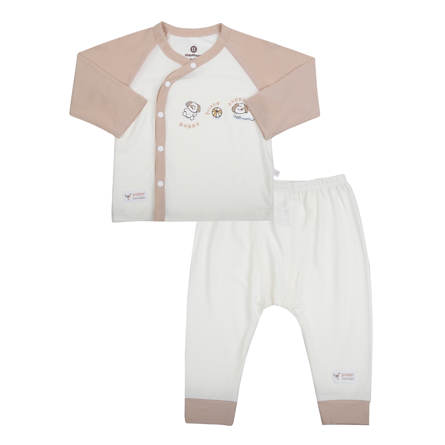 Bộ dài cài lệch KidsPlaza in cún M26H (Be nâu) hình 1