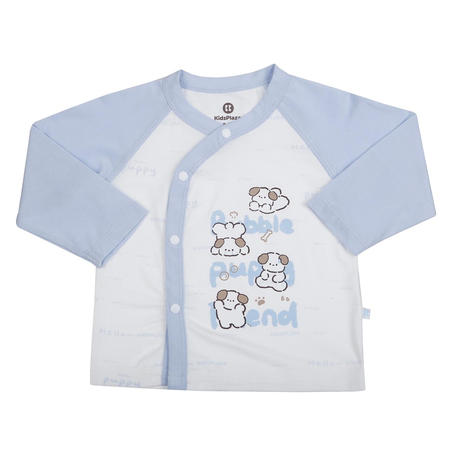 Bộ dài cài lệch KidsPlaza in cún M26H (Xanh) hình 2
