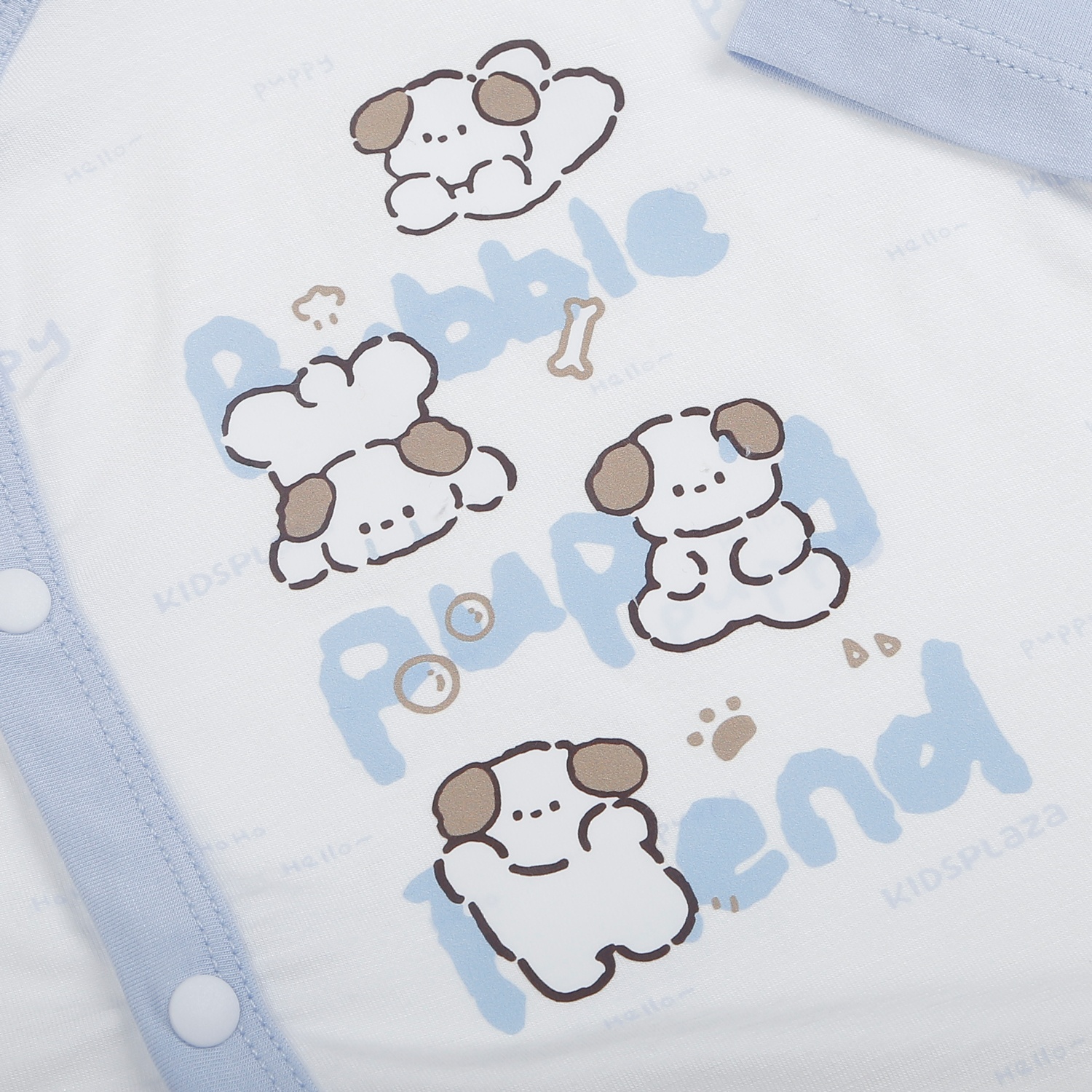 Bộ dài cài lệch KidsPlaza in cún M26H (Xanh) hình 3