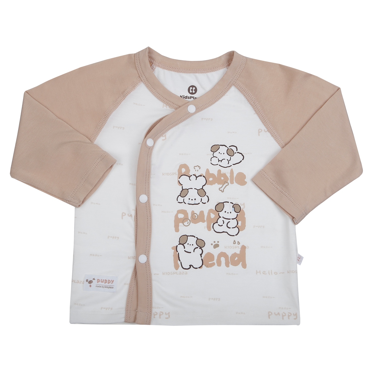Bộ dài cài lệch KidsPlaza in cún M26H (Trắng nâu) hình 2