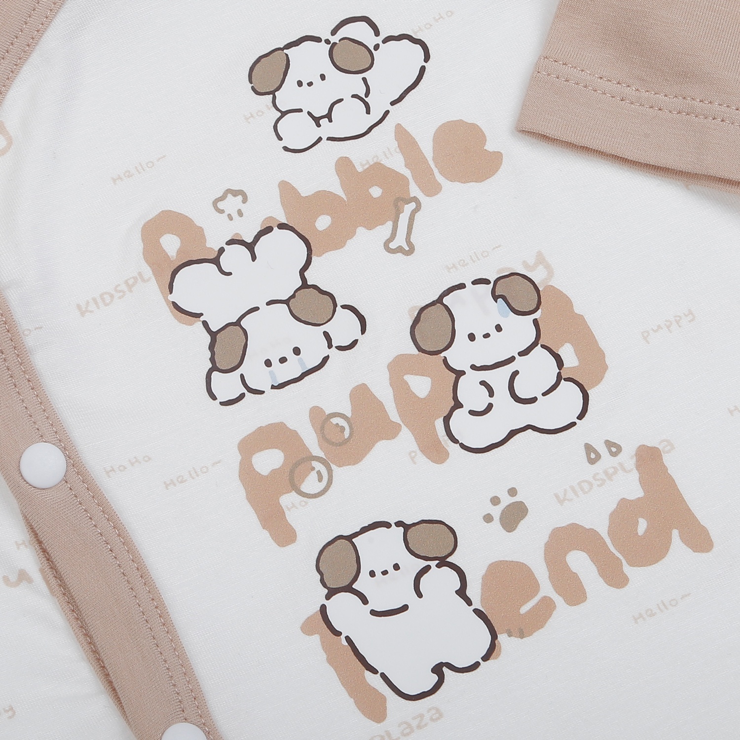 Bộ dài cài lệch KidsPlaza in cún M26H (Trắng nâu) hình 3