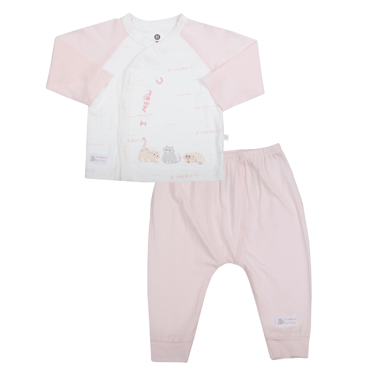 Bộ dài cài lệch KidsPlaza in mèo M26H (Hồng) hình 1