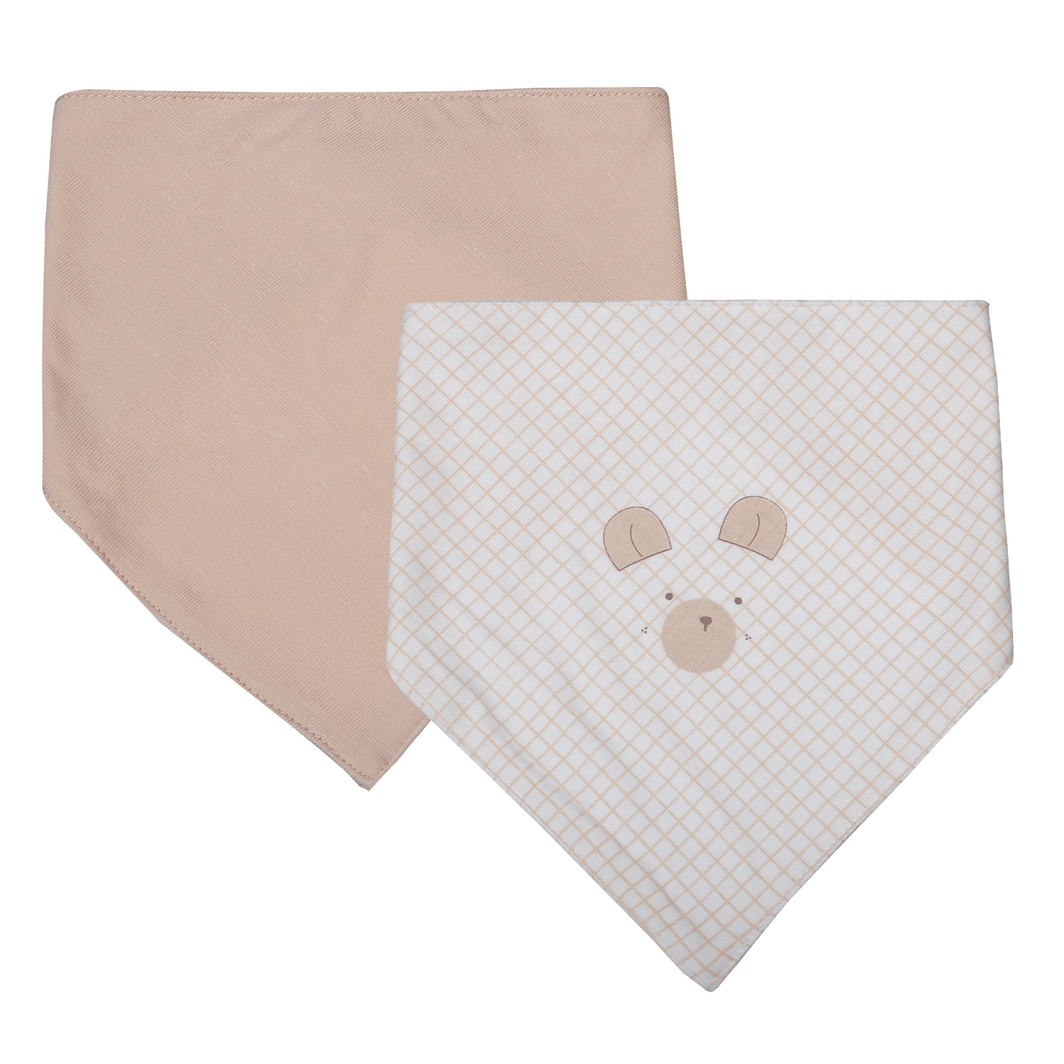 Set 2 yếm tam giác KidsPlaza Otis ND26H (Nâu be) hình 1