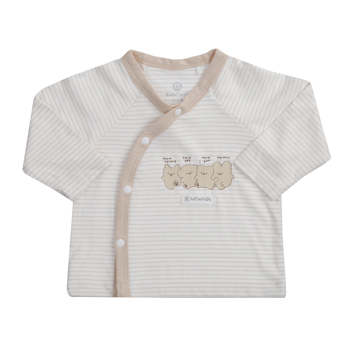 Bộ quần áo dài cài lệch KidsPlaza Otis ND24H (Kem be) 0-3M hình 2