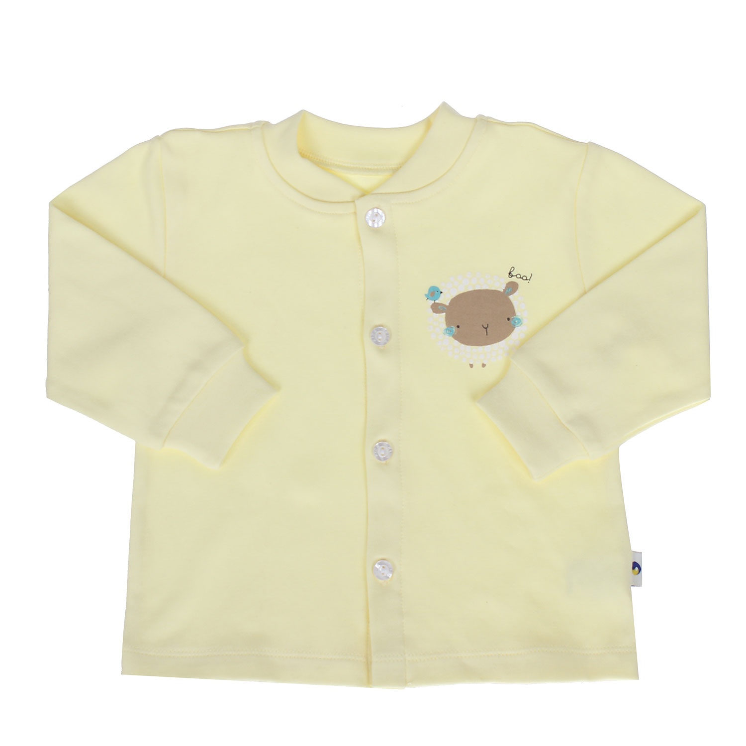Áo sơ sinh cài giữa tay dài Kiza dày N16 (màu vàng) hình 1