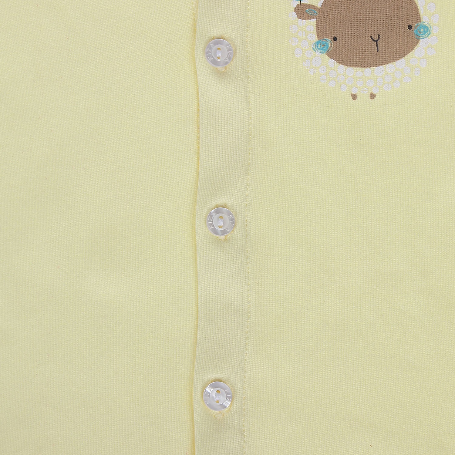 Áo sơ sinh cài giữa tay dài Kiza dày N16 (màu vàng) hình 2