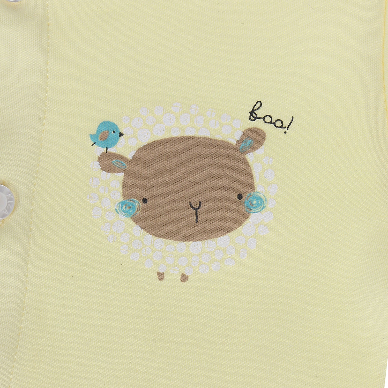 Áo sơ sinh cài giữa tay dài Kiza dày N16 (màu vàng) hình 4