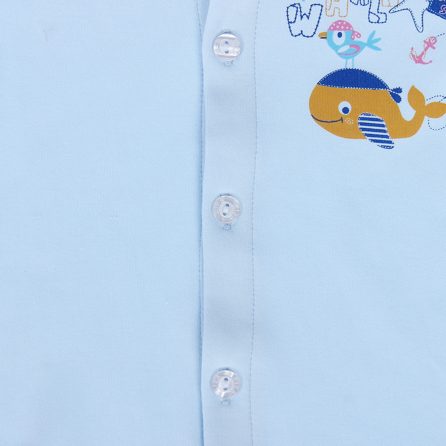 Áo sơ sinh Kiza dày N16 (màu xanh dương) hình 3