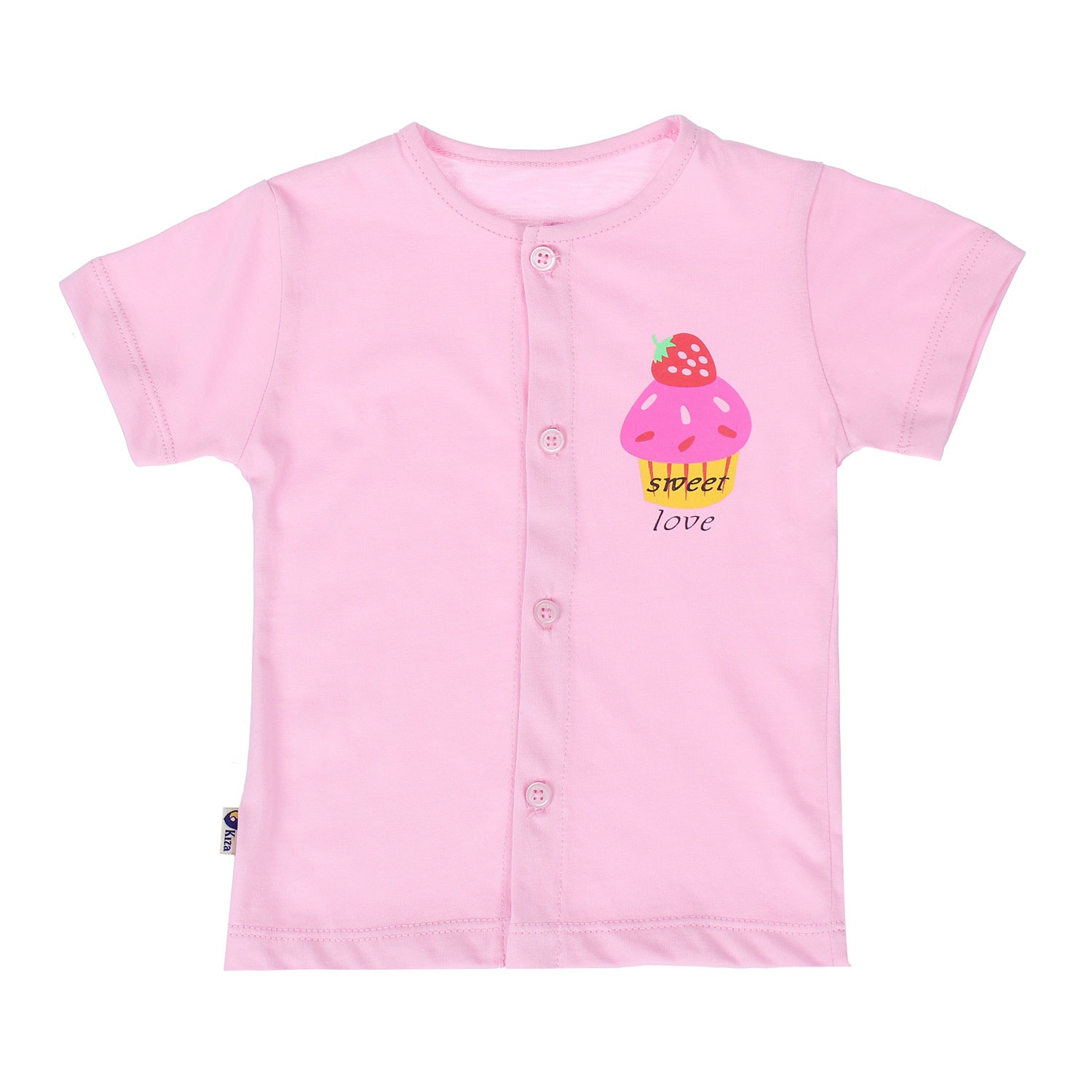 Áo sơ sinh tay ngắn Kiza N17 (màu hồng) hình 1