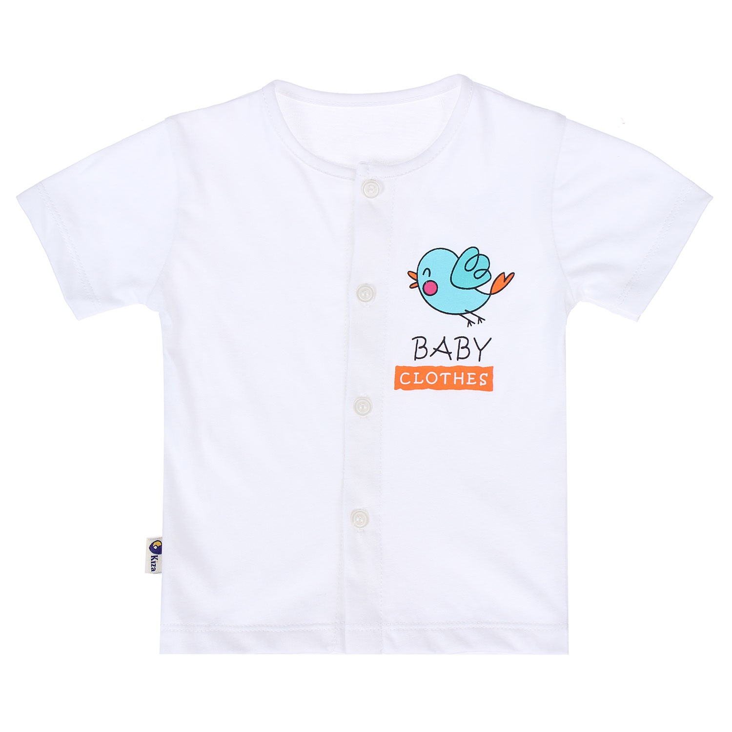 Áo sơ sinh cài giữa tay ngắn Kiza N17 (màu trắng)  hình 1