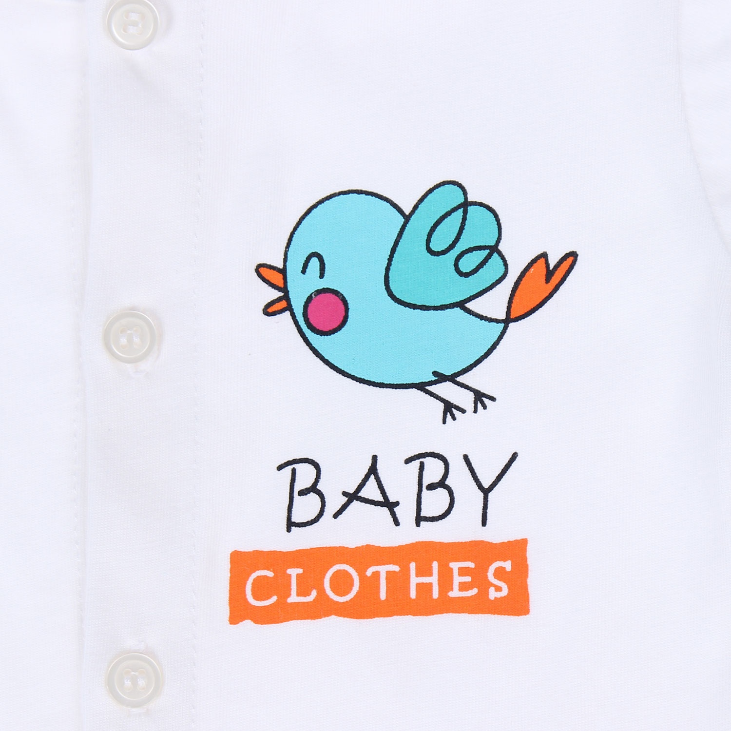 Áo sơ sinh cài giữa tay ngắn Kiza N17 (màu trắng)  hình 4