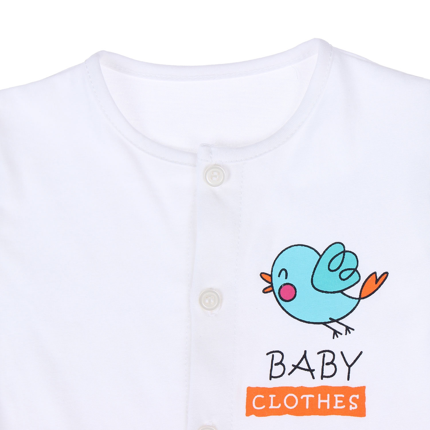 Áo sơ sinh cài giữa tay ngắn Kiza N17 (màu trắng)  hình 2