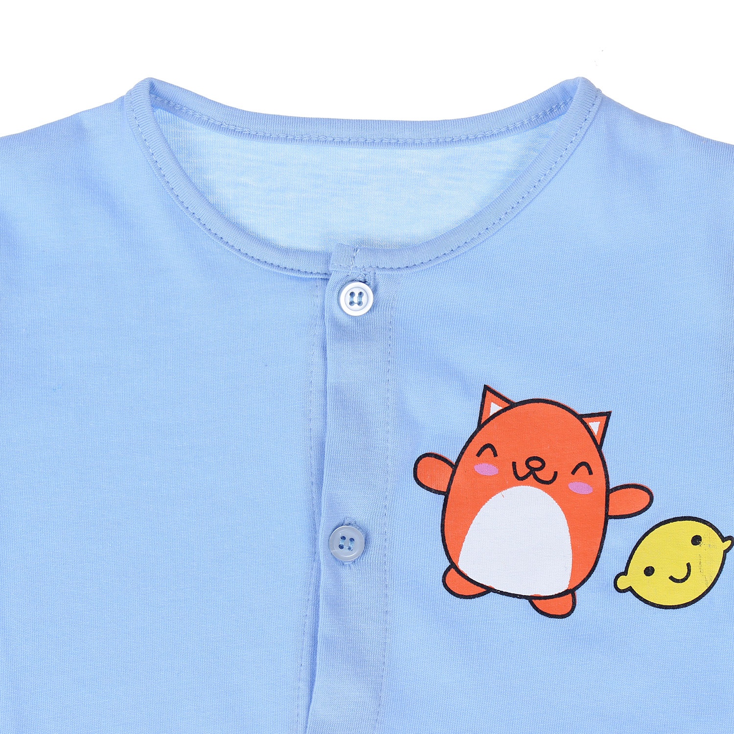 Áo sơ sinh cài giữa tay ngắn Kiza N17 (màu xanh)  hình 3