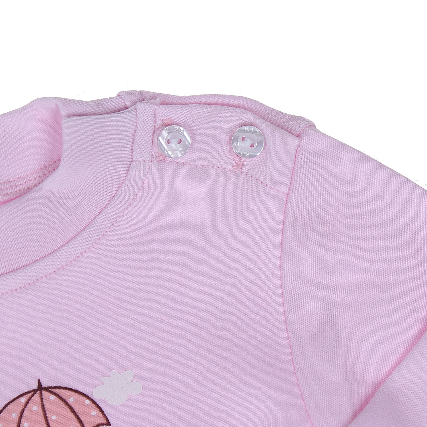 Áo sơ sinh cài vai Kiza cổ 3 phân dày N16 (màu hồng) hình 2