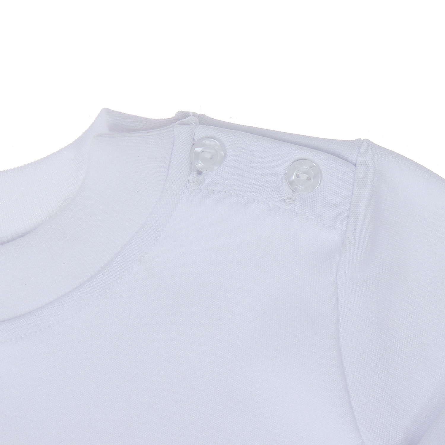 Áo sơ sinh dài tay Kiza cổ 3 phân dày N16 (màu trắng) hình 2