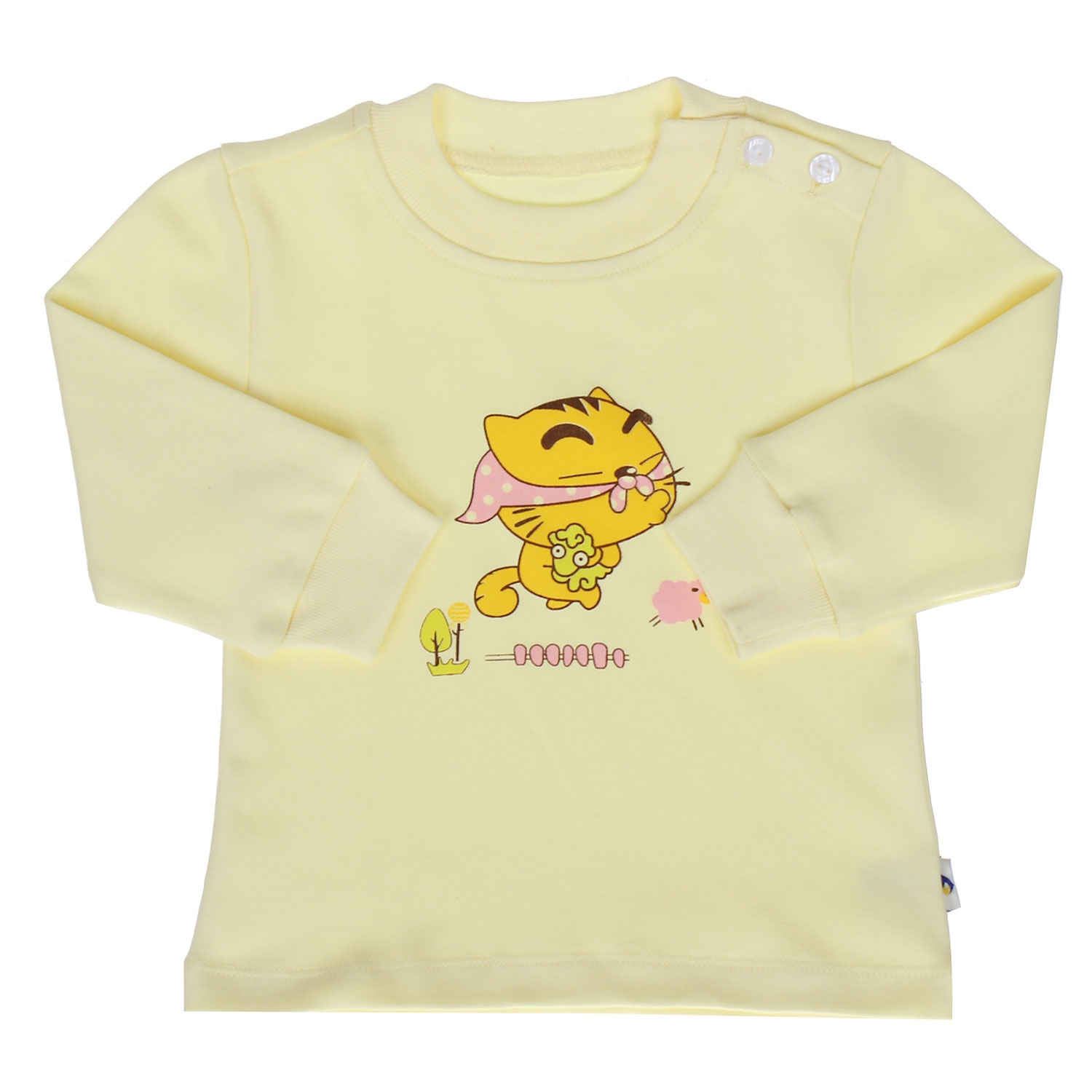 Áo sơ sinh Kiza cổ 3 phân dày N16 (màu vàng) hình 1